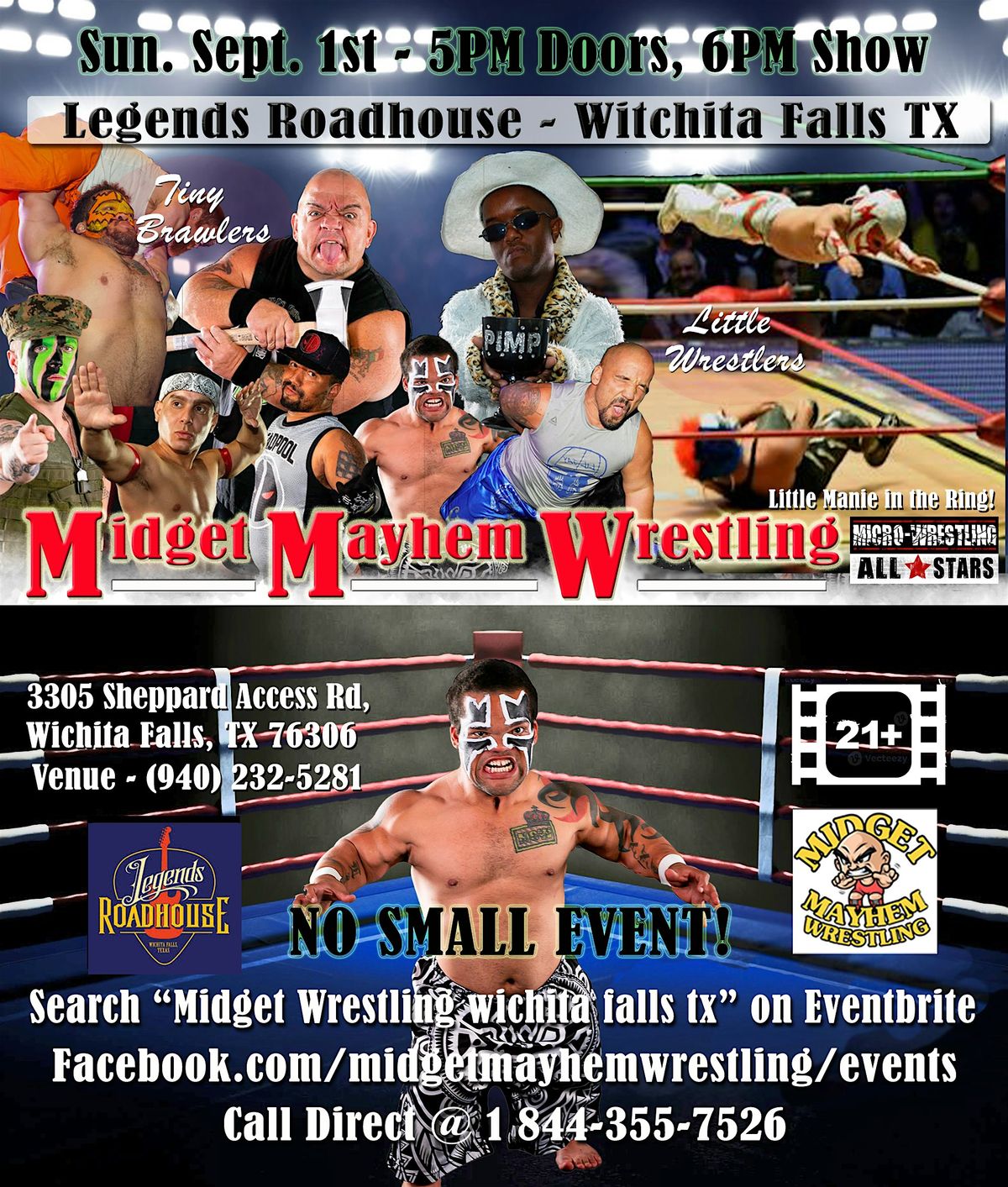 Midget Mayhem Wrestling Rips Through the Ring Wichita Falls TX 21