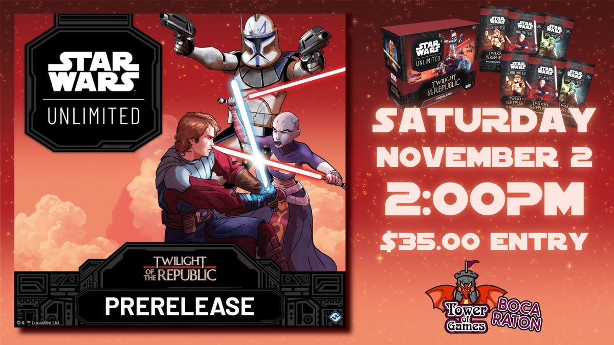 Star Wars Unlimited Twilight of the Republic Prerelease 499 NE