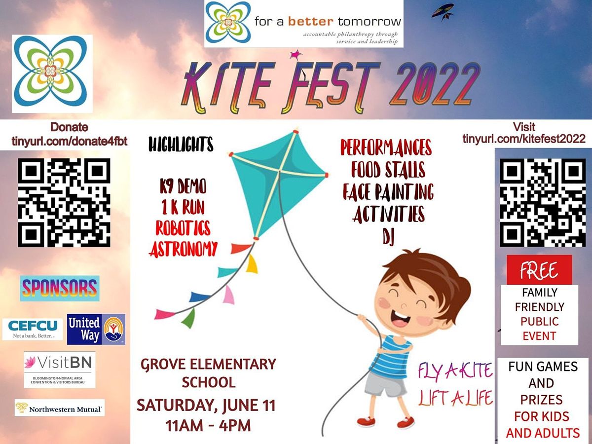 Kite Fest 2022 Grove Elementary School, Normal, IL June 11, 2022