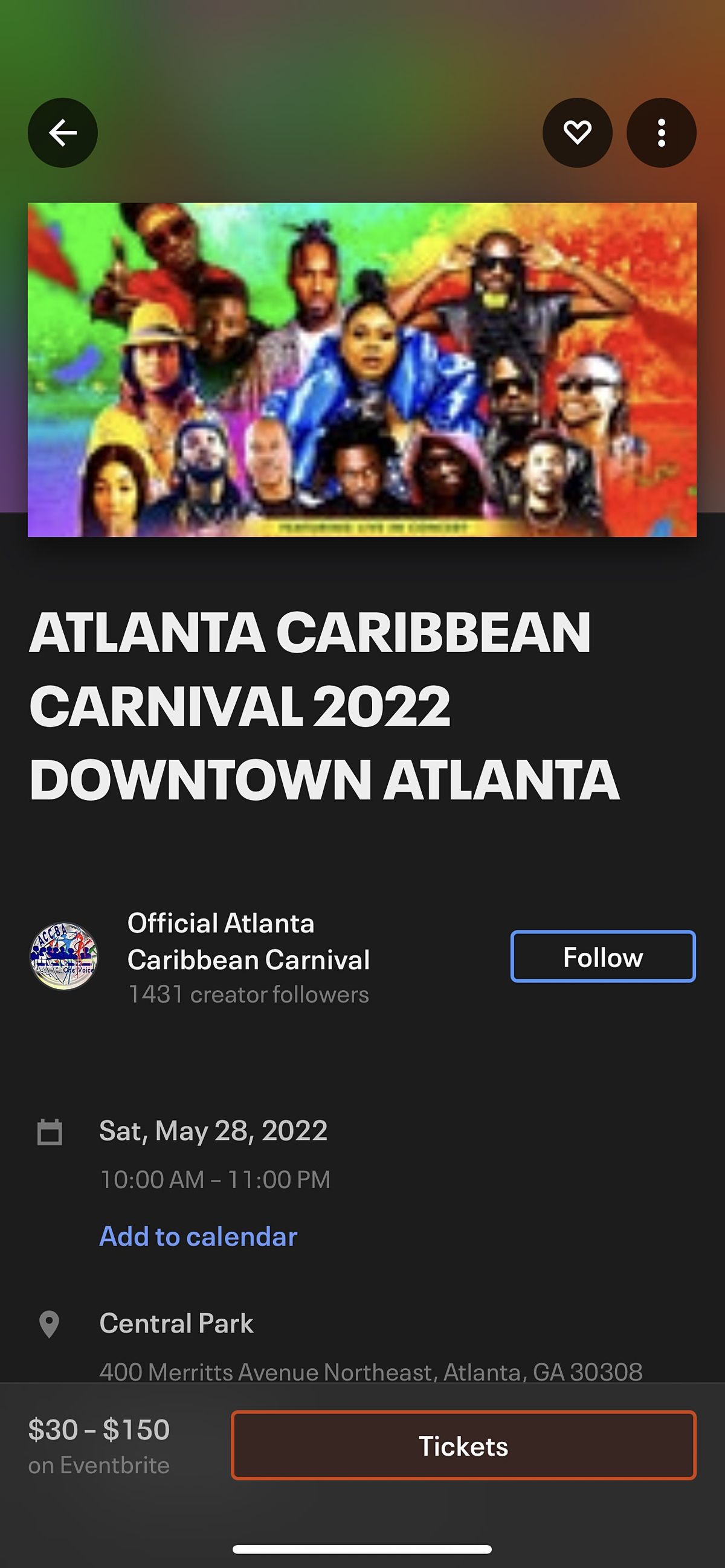 ATL Caribbean Carnival 2022 Downtown Atlanta | Central Park, Atlanta 