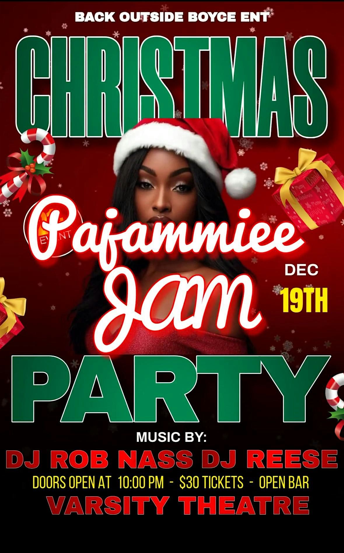 CHRISTMAS PAJAMIE JAM (23+ EVENT) COLLEGE ID\/STATE ID