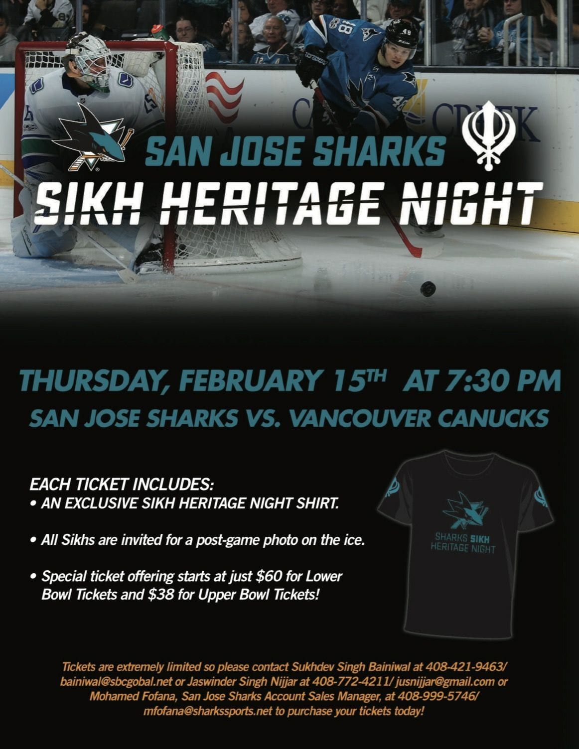 Vancouver Canucks at San Jose Sharks at SAP Center