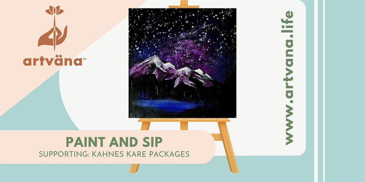 Artvana Galaxy Mountain Paint and Sip at Bertoglios Pizza in Yelm