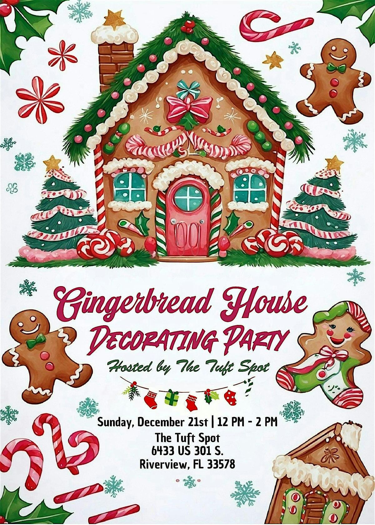 Tufted Gingerbread House Decorating Workshop