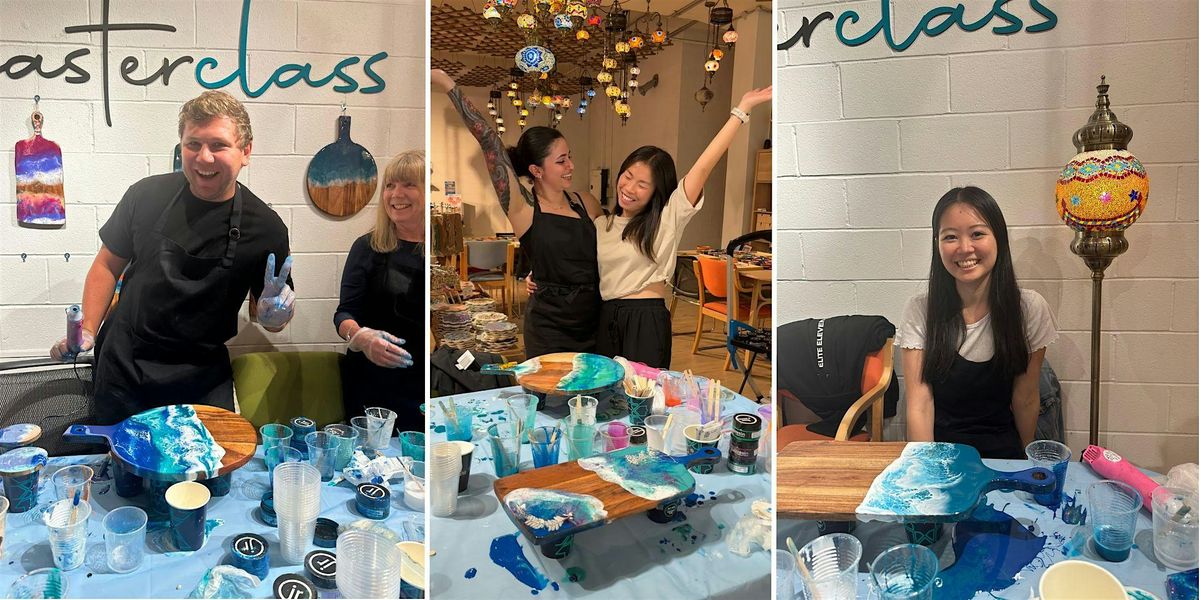 Resin Art Classes Brisbane: Cheeseboards & Coasters