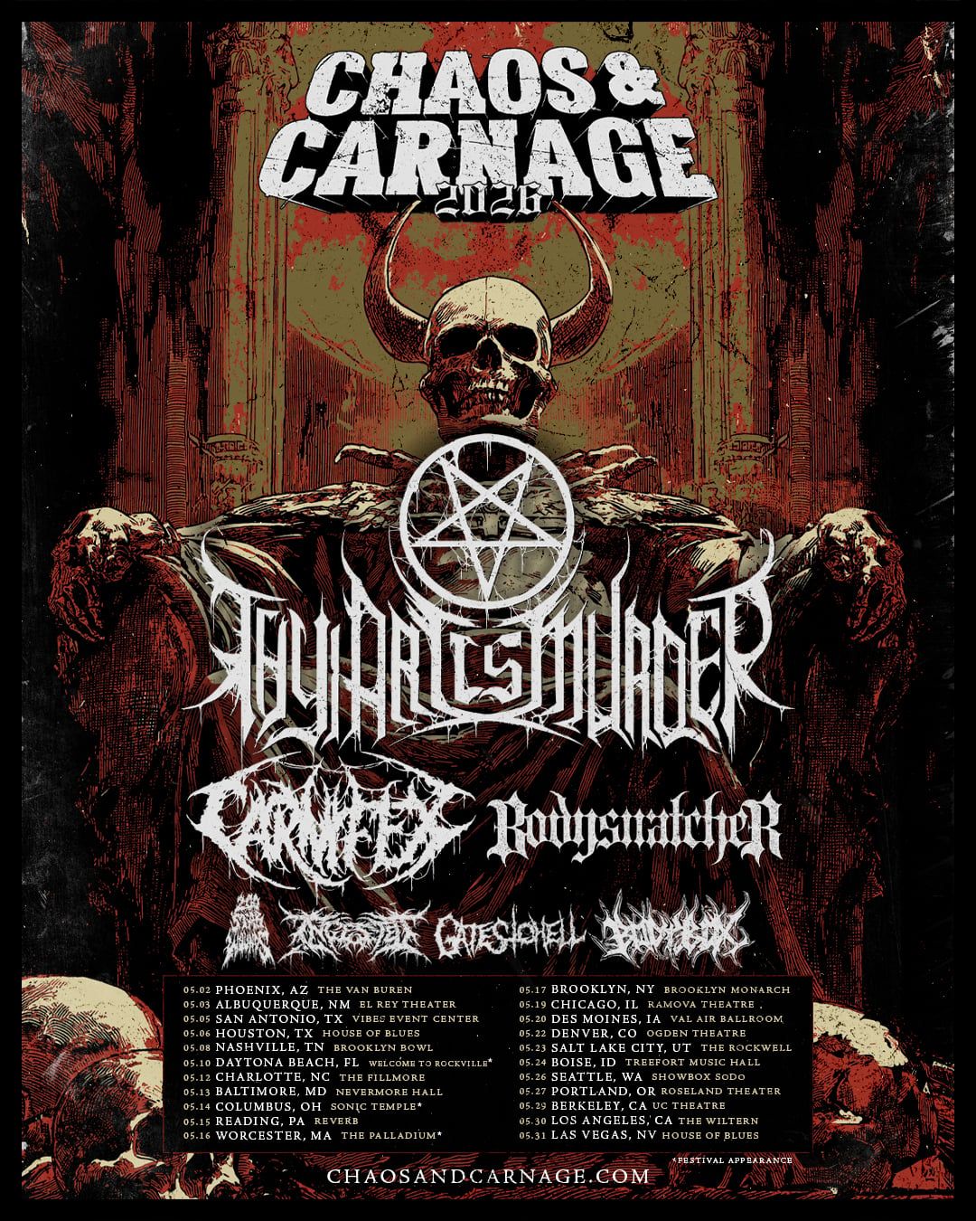 Chaos and Carnage: Thy Art Is Murder  Carnifex & Bodysnatcher