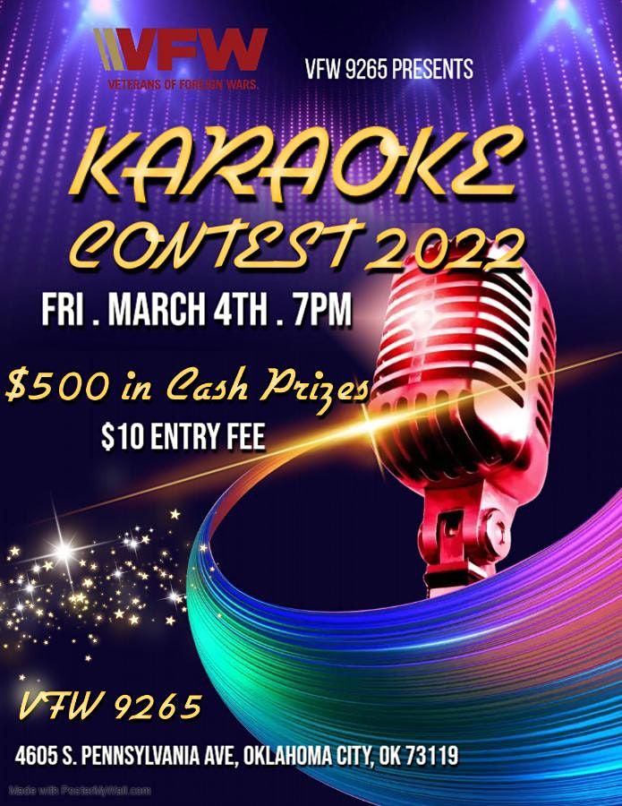 VFW 9265 Karaoke Contest | 4605 S Pennsylvania Ave, Oklahoma City, OK ...