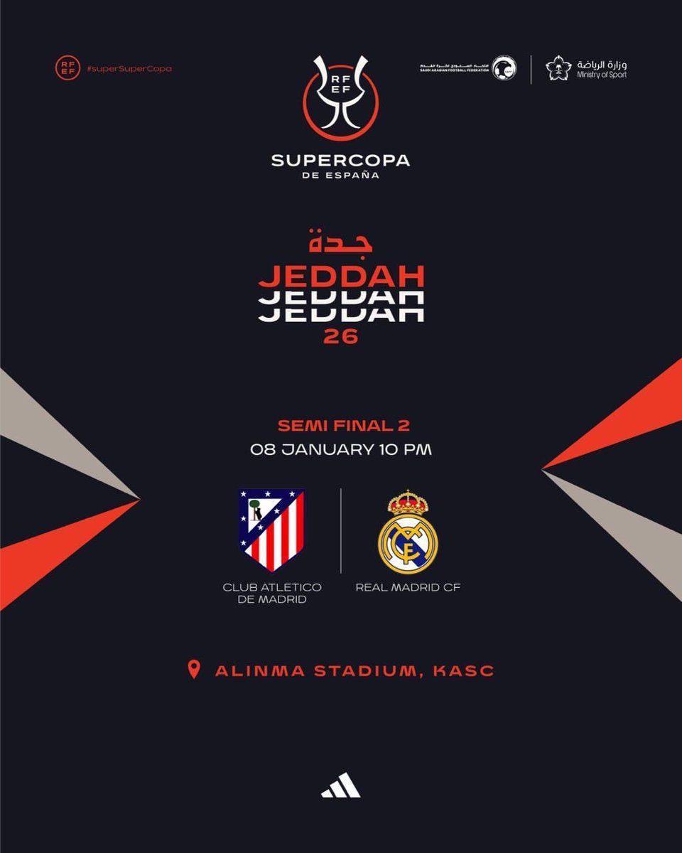 Atl\u00e9tico de Madrid vs Real Madrid CF - Spanish Super Cup 2026 Tickets