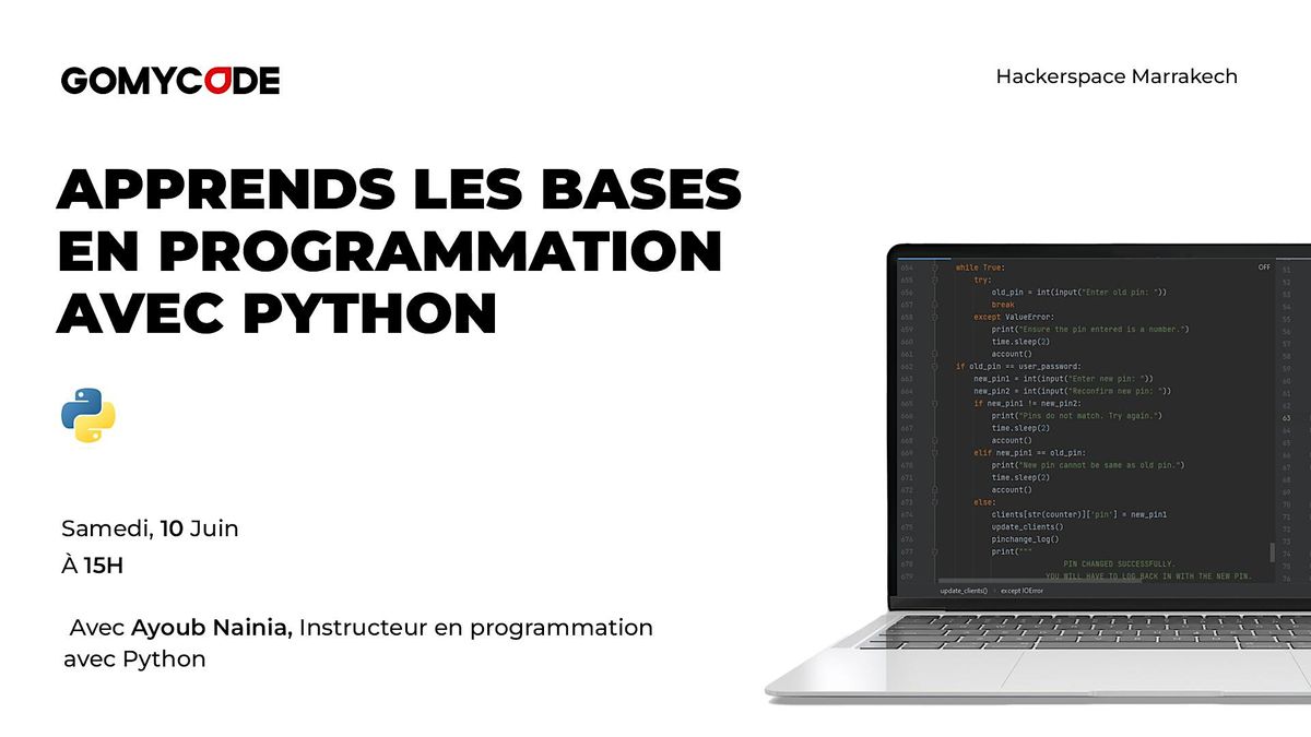 Formation : Apprends les bases en programmation avec Python -GOMYCODE ...