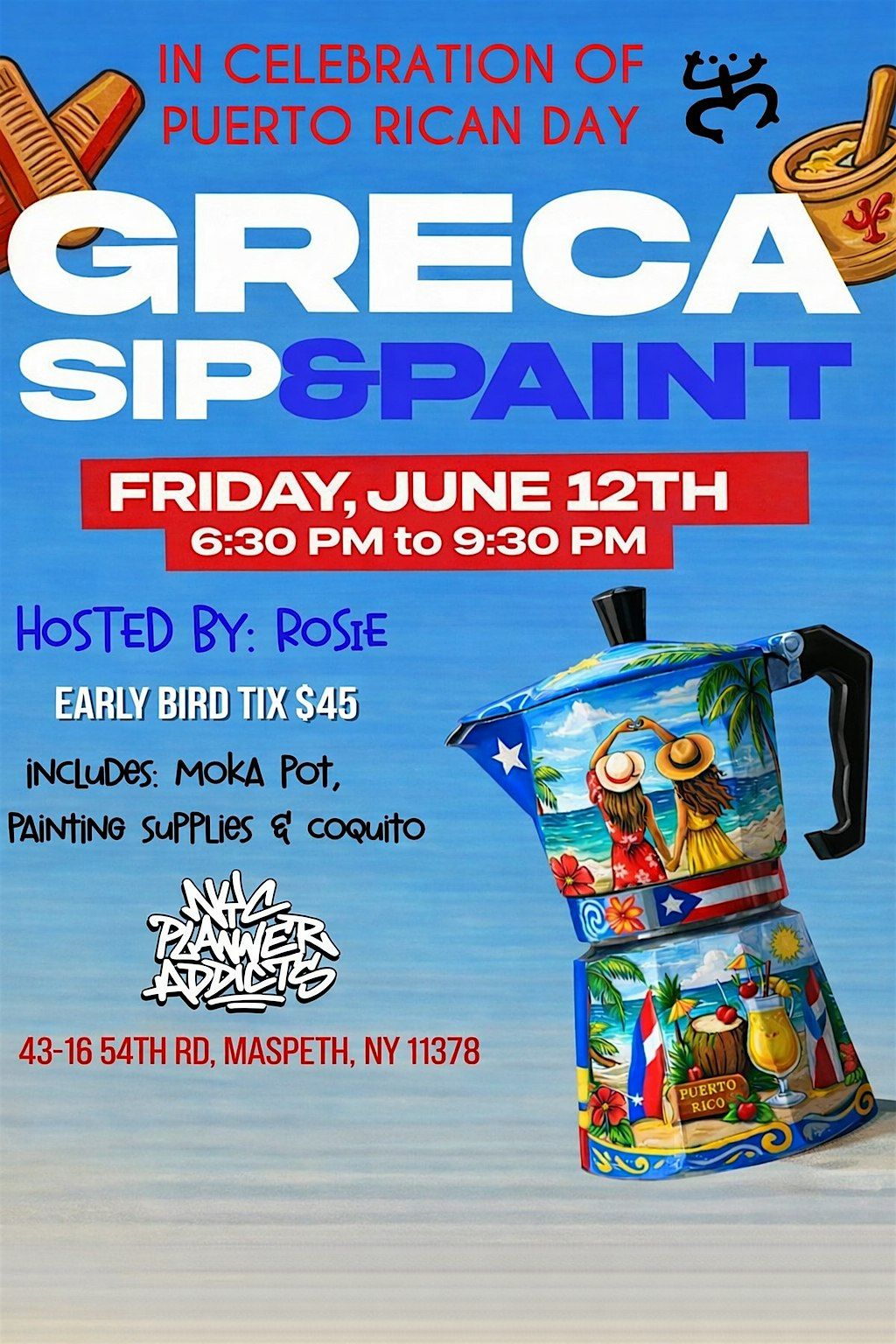 NYCPA's Greca Sip and Paint (FRIDAY NIGHT)