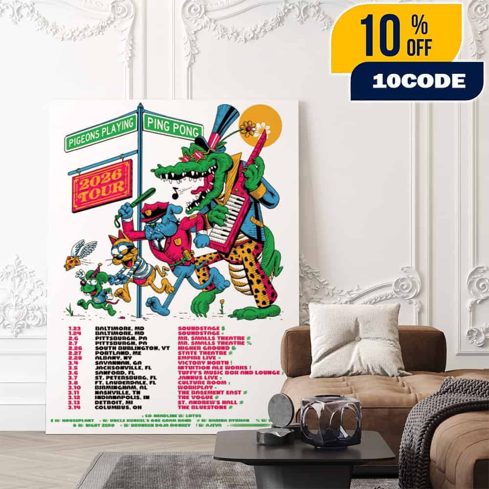 Pigeons Playing Ping Pong & Lotus