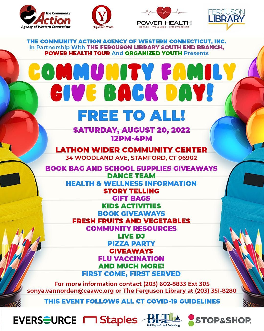 Community Give Back Program Community Family Give Back Day at Lathon Wider Community Center ...