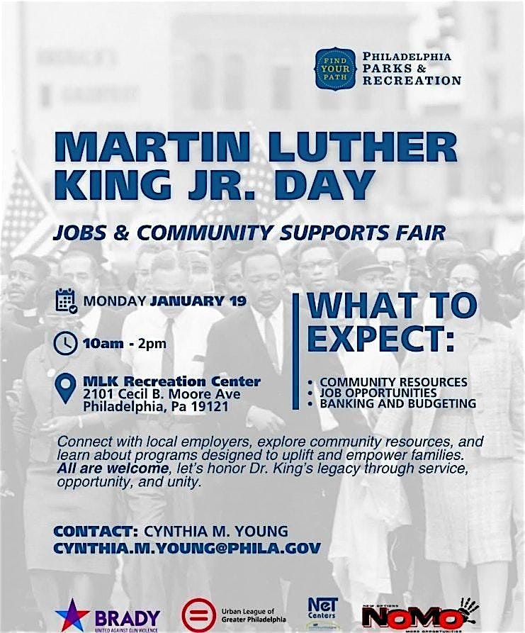 MLK Day Job Fair at Martin Luther King Recreation Center, Philadelphia ...