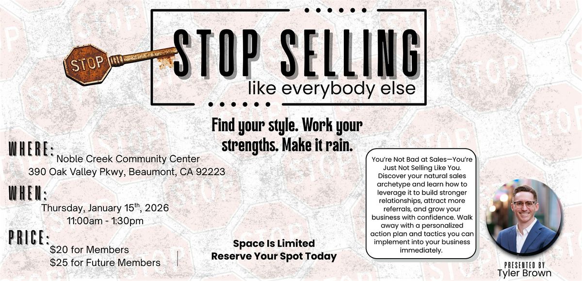 STOP SELLING... like everybody else