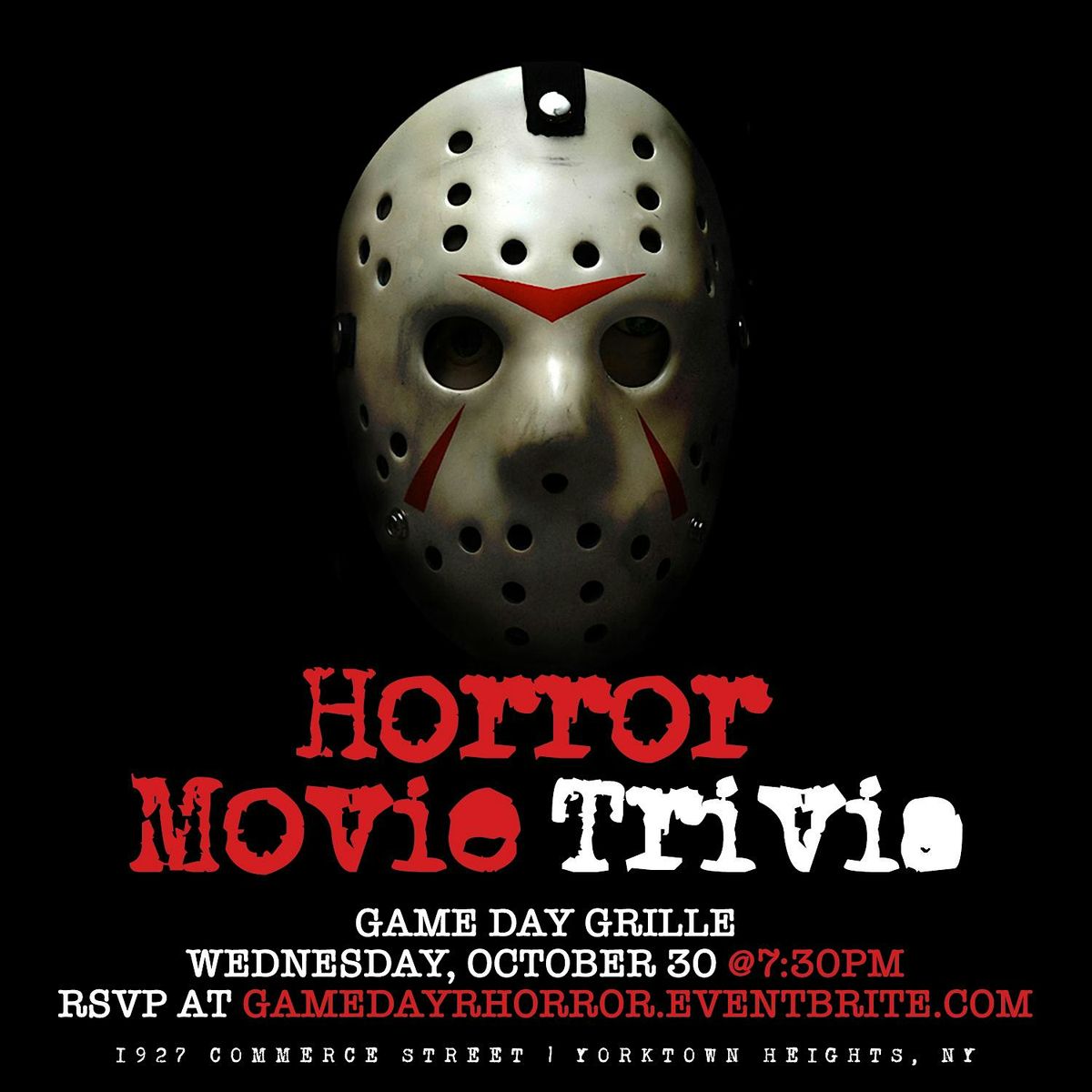 Horror Movie Trivia Game Day Grille, Yorktown Heights, NY October