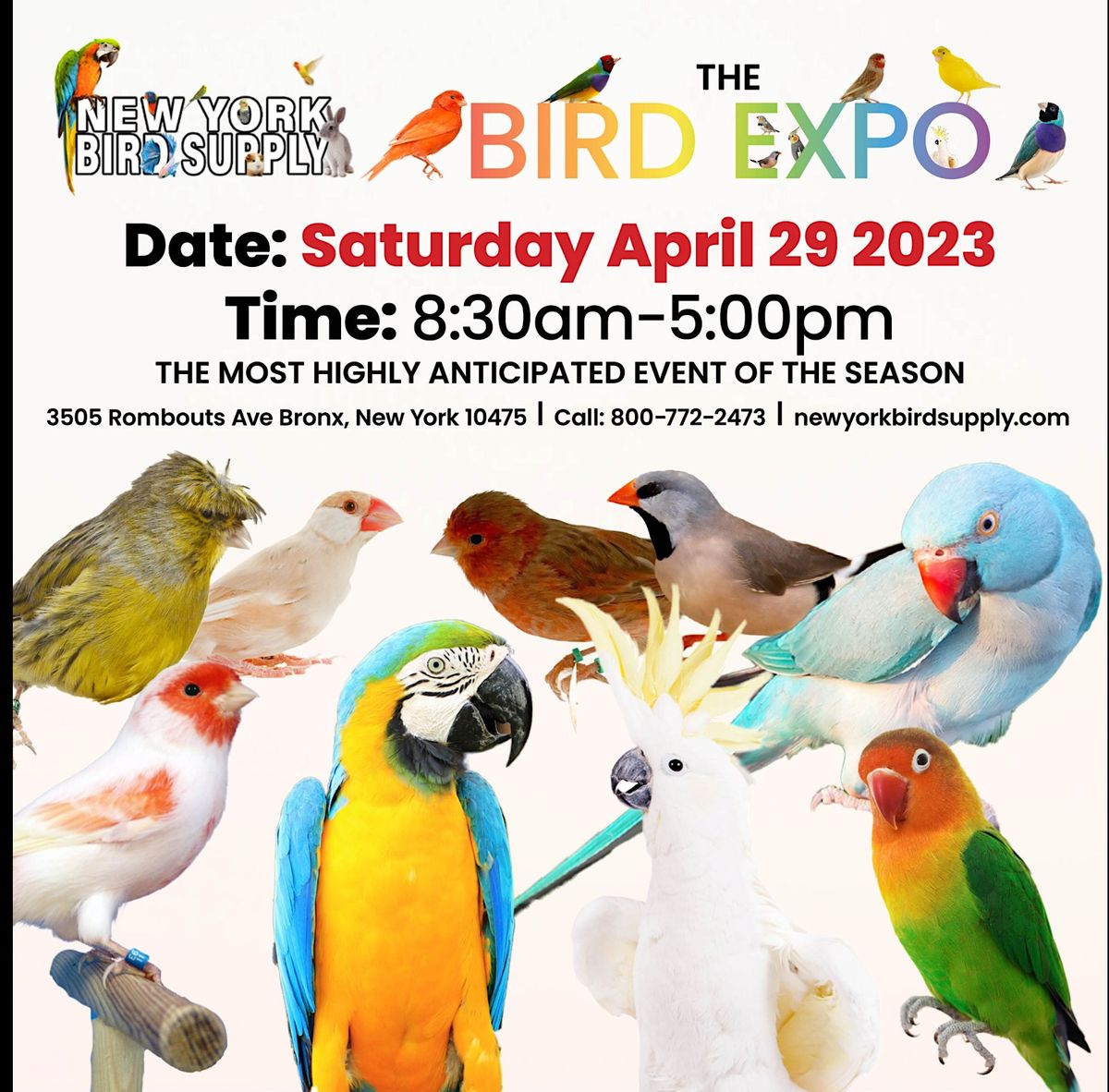 Bird Expo 2023 3505 Rombouts Ave, The Bronx, NY April 29, 2023