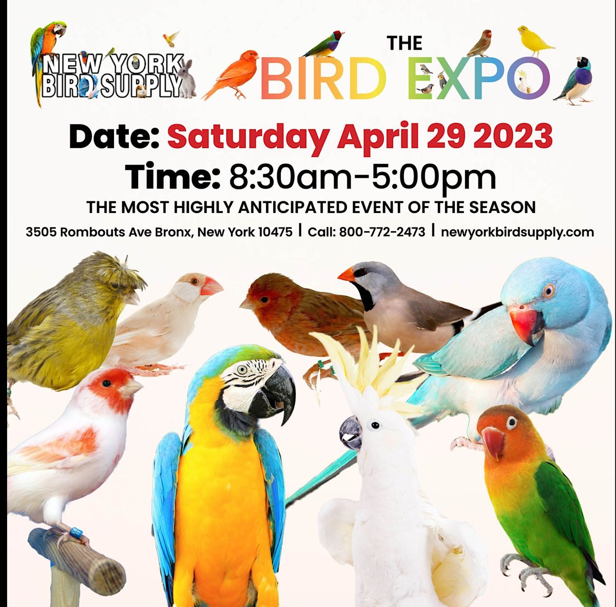Bird Expo 2025 3505 Rombouts Ave, The Bronx, NY April 29, 2025