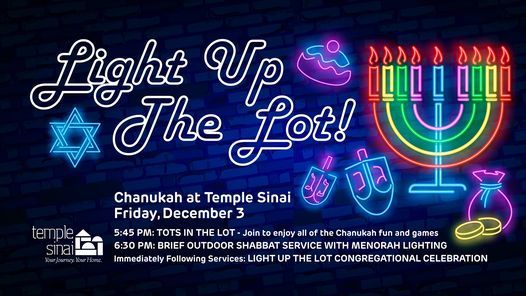 Temple Sinai Light Up the Lot Chanukah Congregational Celebration