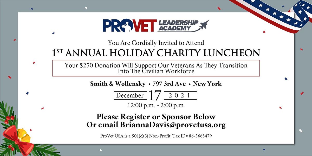 1st Annual Holiday Charity Luncheon