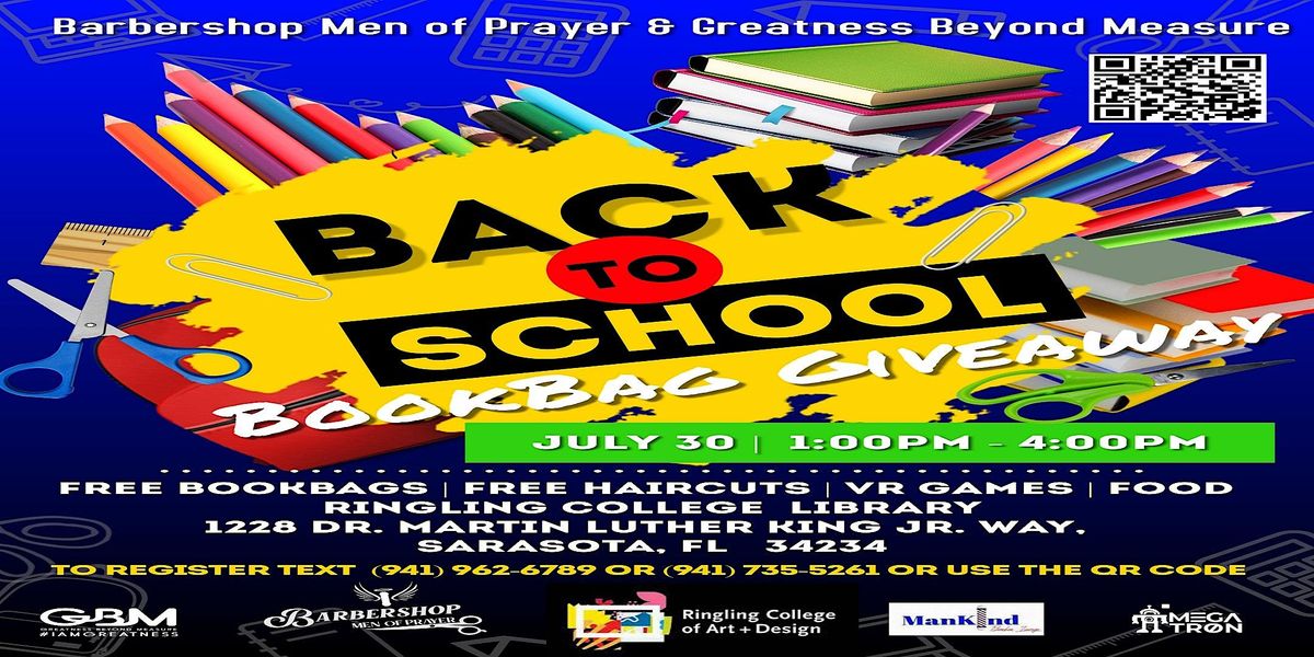 2023 BMOP & GBM Back School Bookbag Giveaway | Ringling College Library ...