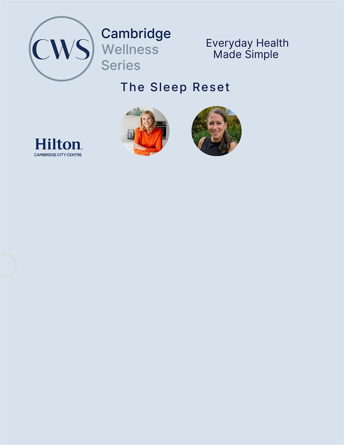 Cambridge Wellness Series: The Sleep Reset