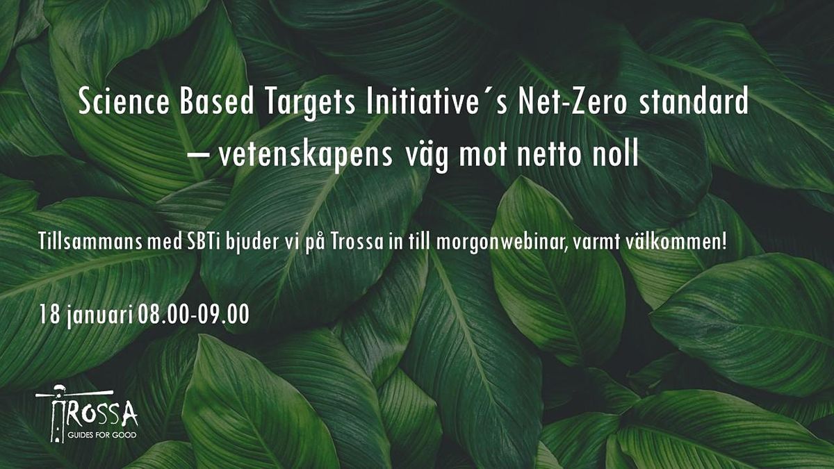 Science Based Targets Initiatives NetZero Standard Online January