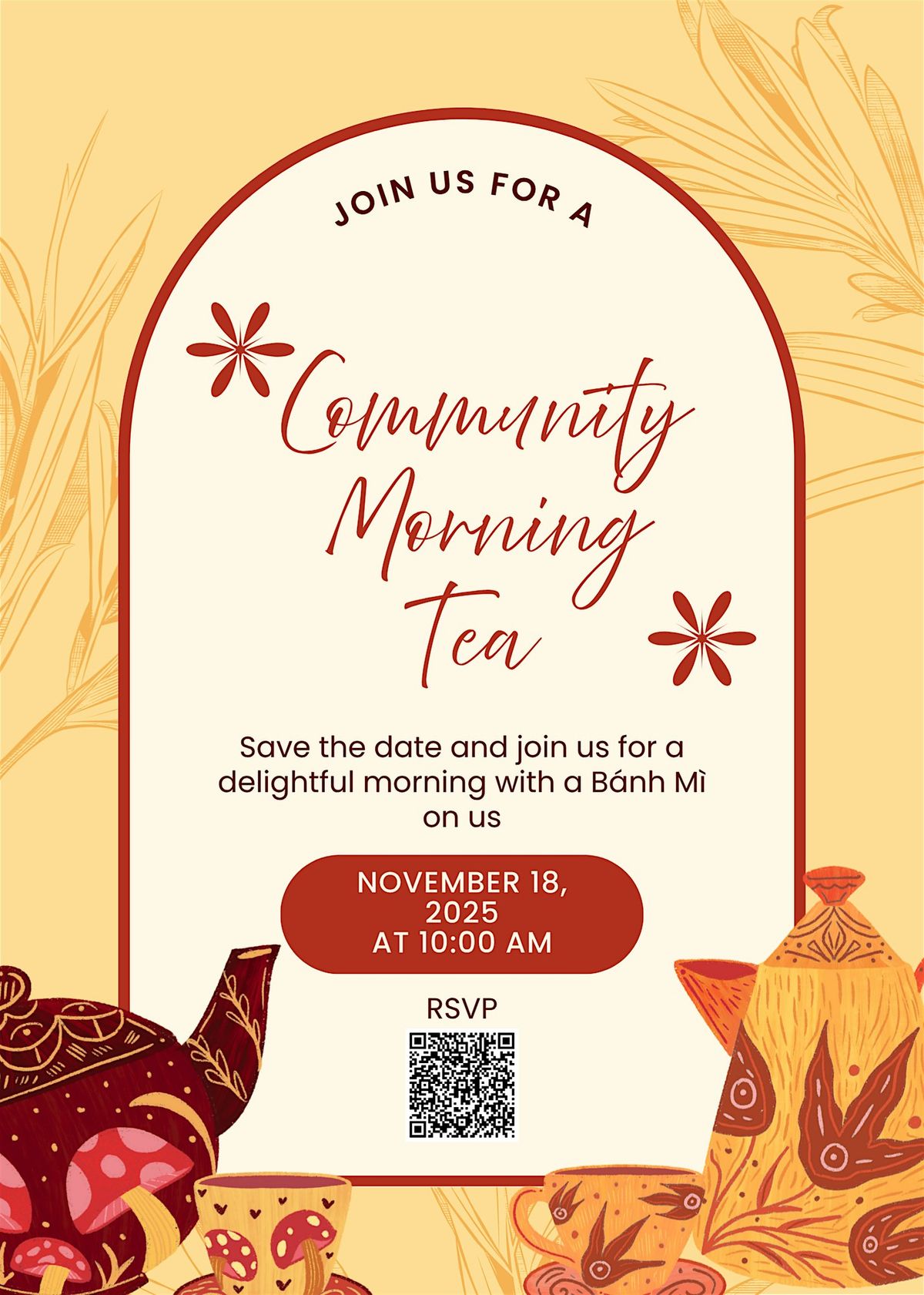 Community Morning Tea \u2013 Enjoy a B\u00e1nh M\u00ec on Us!