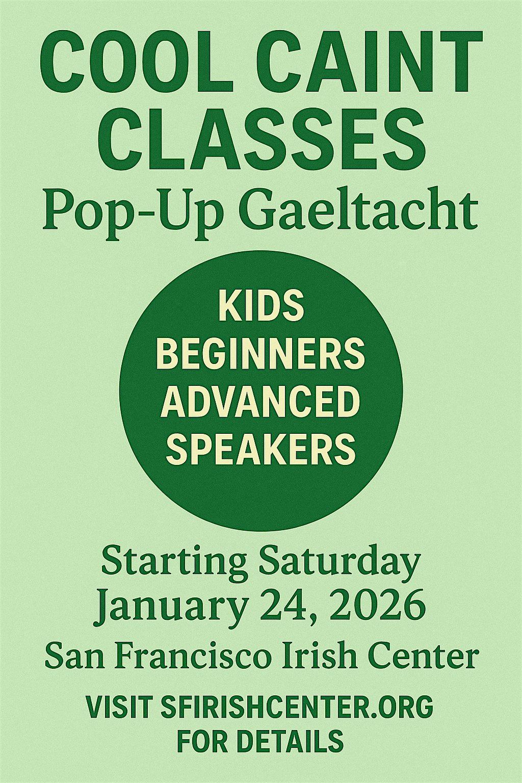 Spring 2026 Irish Language Classes