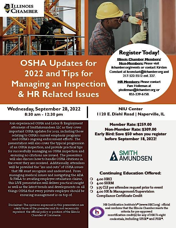 OSHA Updates for 2022 and Tips for Managing an Inspection & HR Related