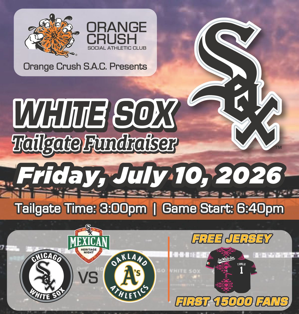 Orange Crush S.A.C. - WHITE SOX Mexican Heritage Tailgate Fundraiser