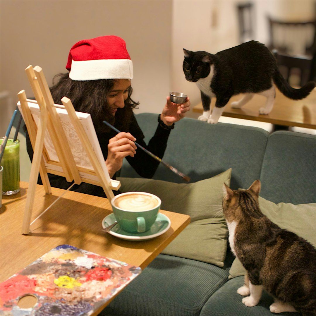 A Cozy Christmas Cat + Messy Art Workshop in Catnip Coffee