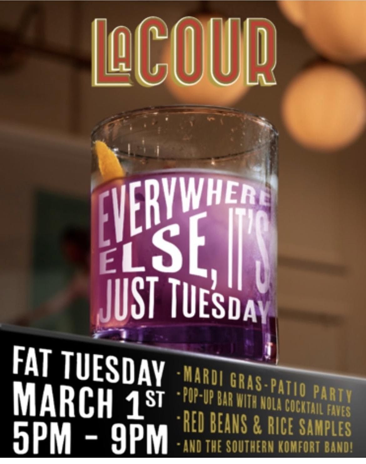 Party On The Patio 2022 Schedule Fat Tuesday Mardi Gras Patio Party | La Cour Kitchen And Bar, Jackson, Ms |  March 1, 2022