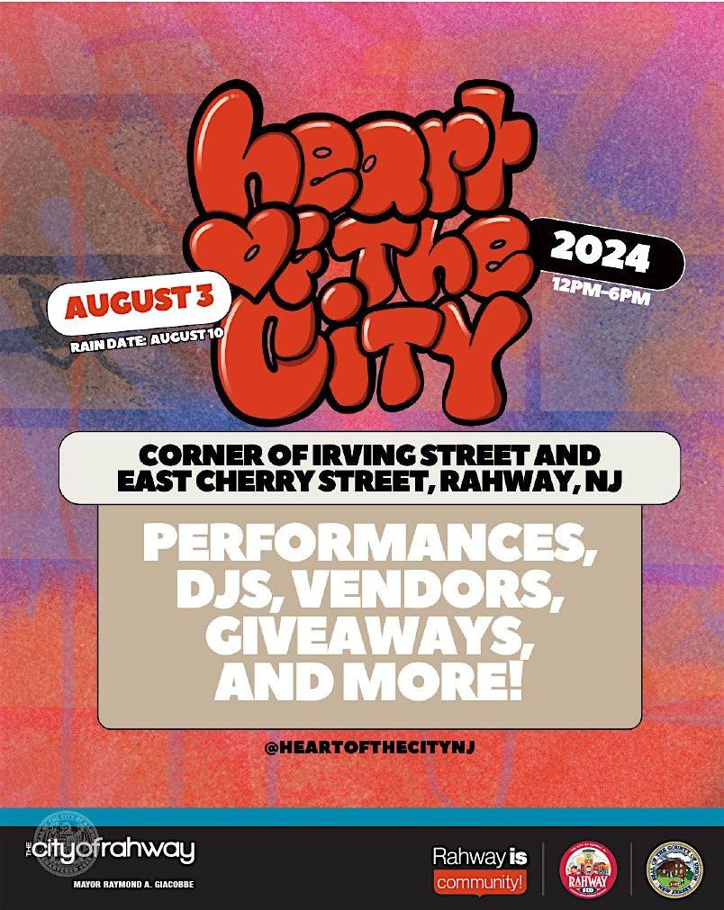 Heart of the City Festival 2024 Cherry Street Park, Rahway, NJ