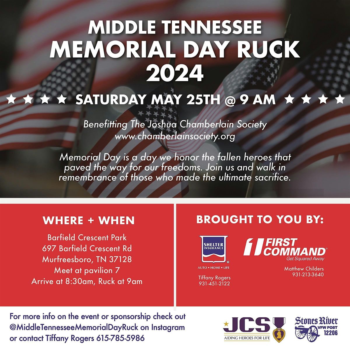 Middle Tennessee Memorial Day Ruck 2024 Barfield Crescent Park