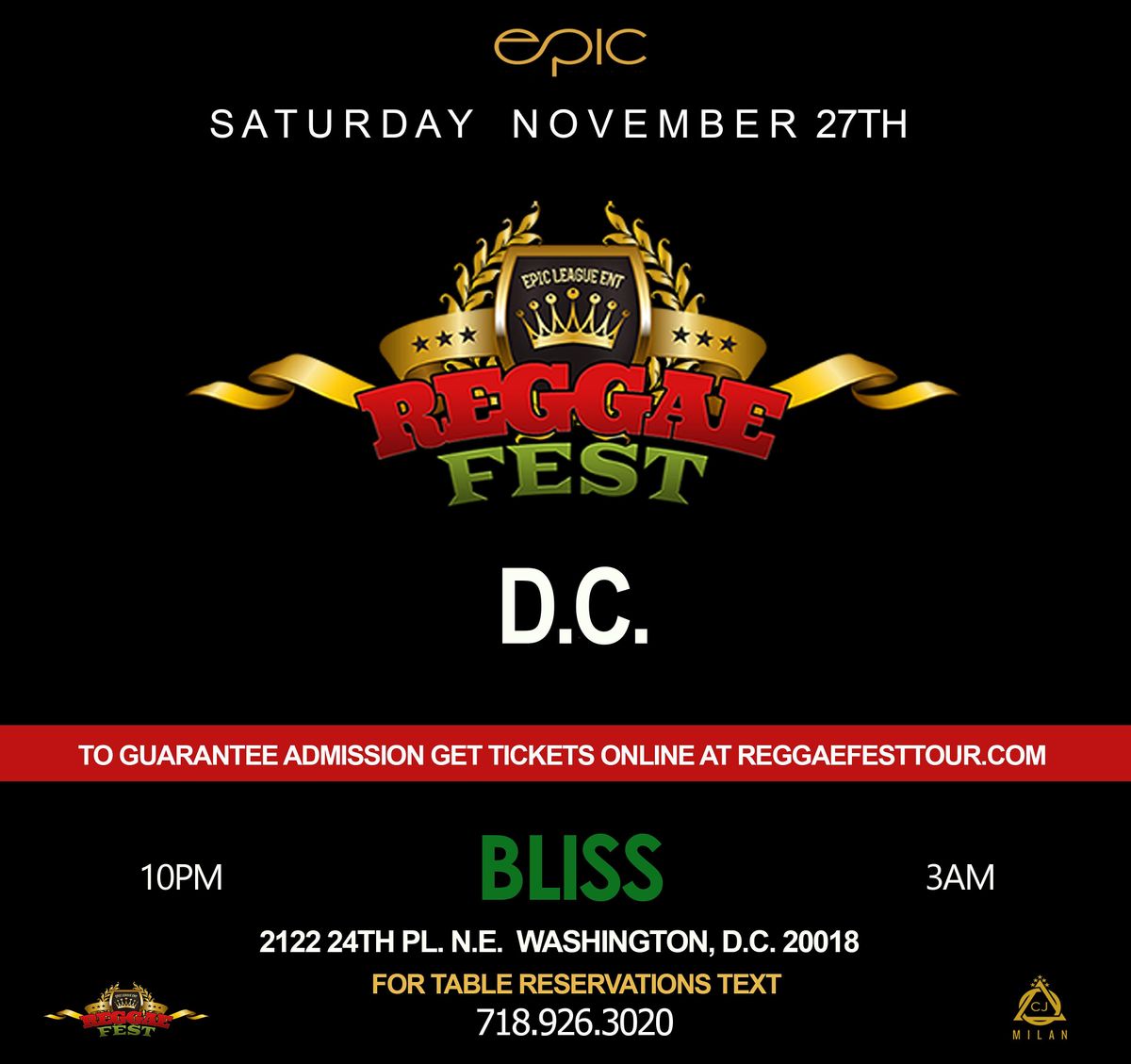 Reggae Fest D.C. Dancehall Vs Soca At Bliss Washington, D.C.