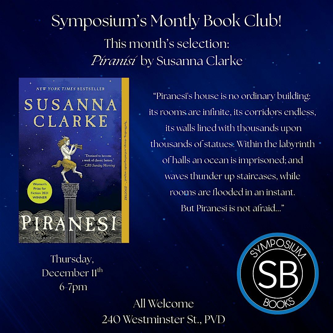Symposium Books Monthly Book Club "Piranisi"