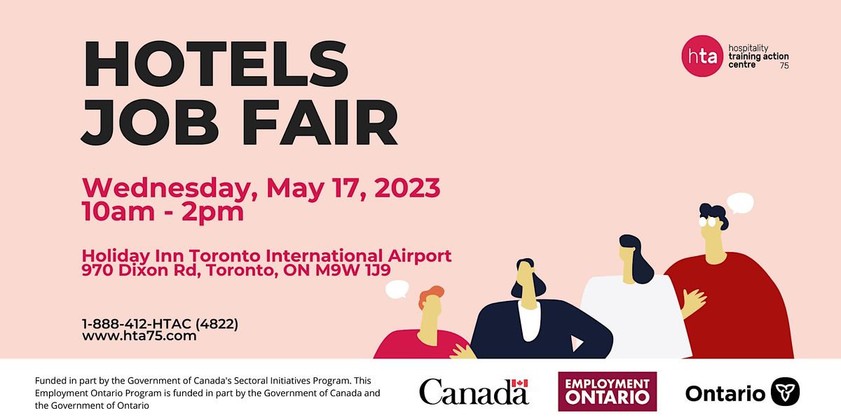 HOTELS JOB FAIR: Wednesday, May 17, 2023 10am-2pm