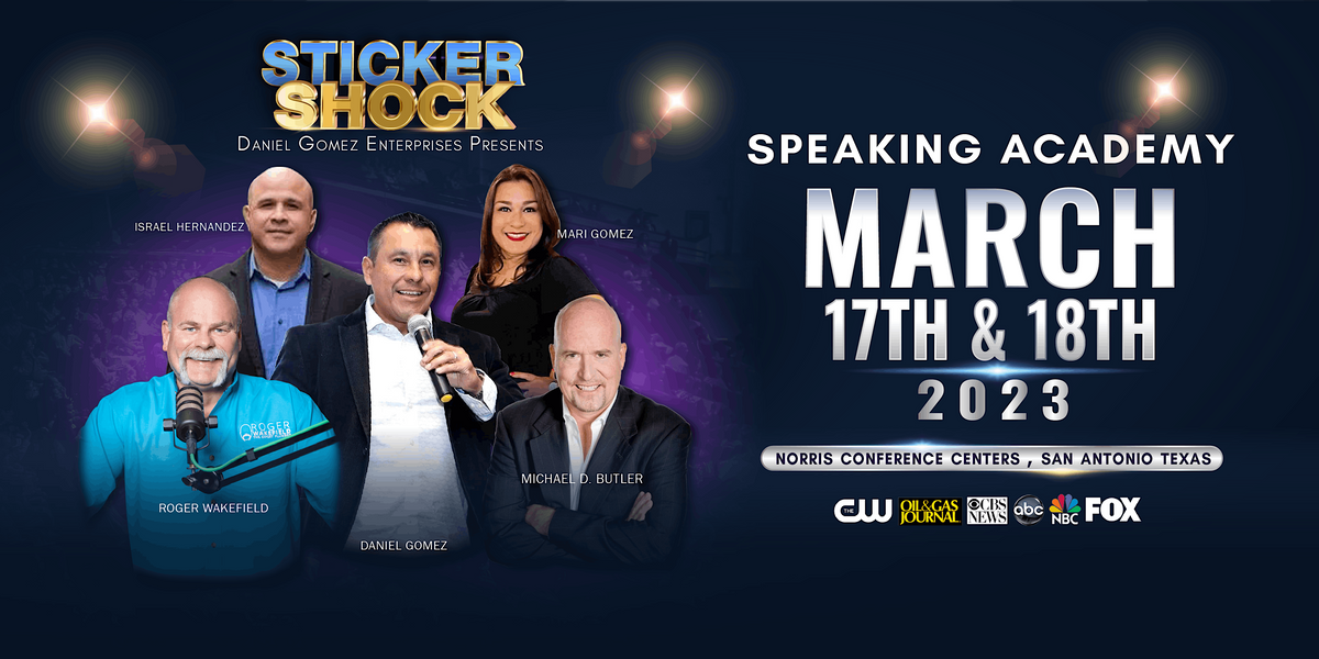 Sticker Shock Event STICKER SHOCK SPEAKING ACADEMY - YOUR SPEAKING CAREER STARTS HERE at ...