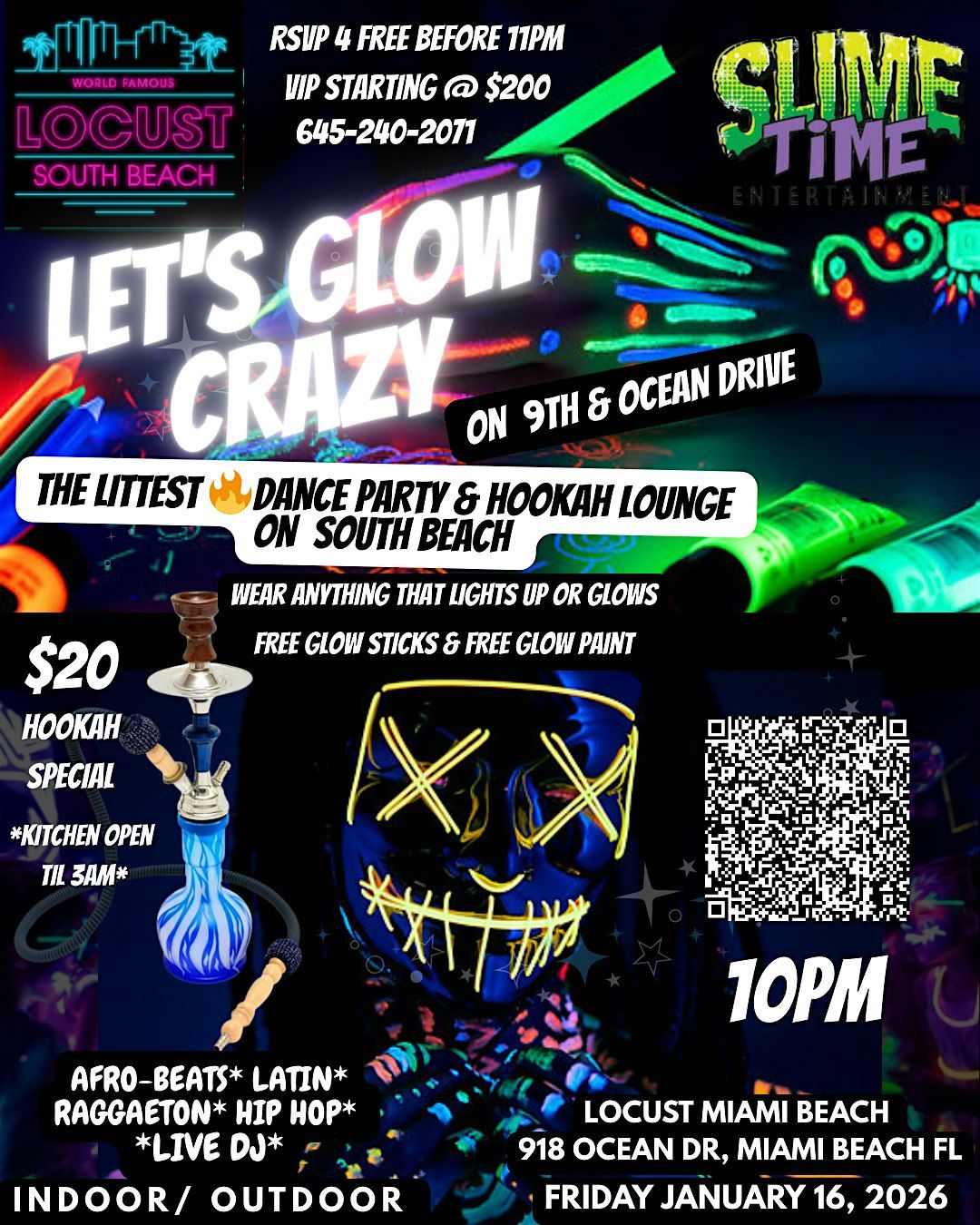 *FREE SOUTH BEACH HIP HOP GLOW PARTY* Miami Beach* EVERY FRIDAY