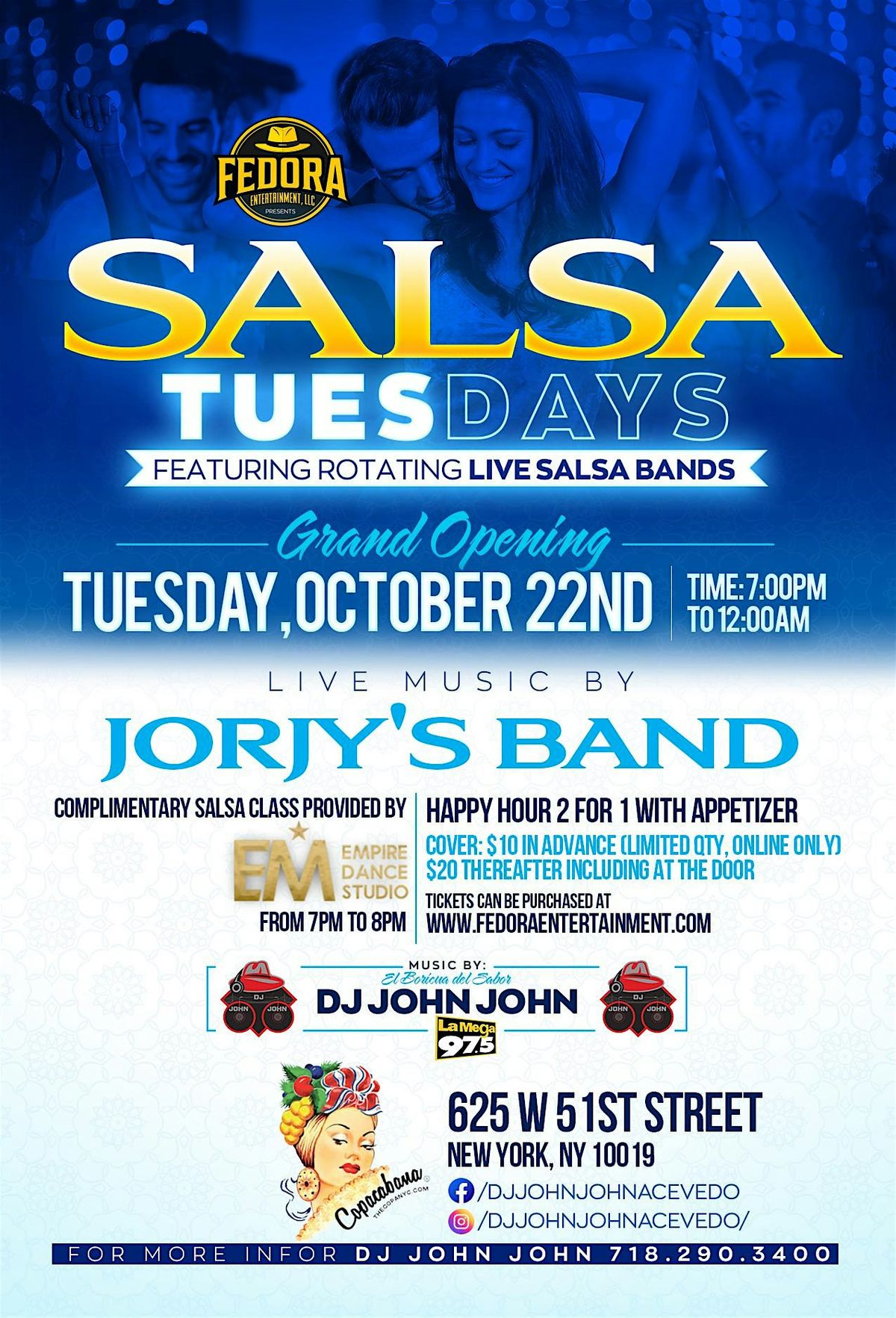 SALSA Tuesdays at THE COPA featuring rotating Live Bands