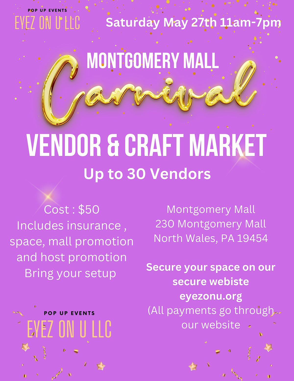 Vendors Needed for our Carnival event at Montgomery Mall | Montgomery ...