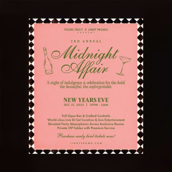 NYE 2026 Midnight Affair at Yours Truly DC Hotel