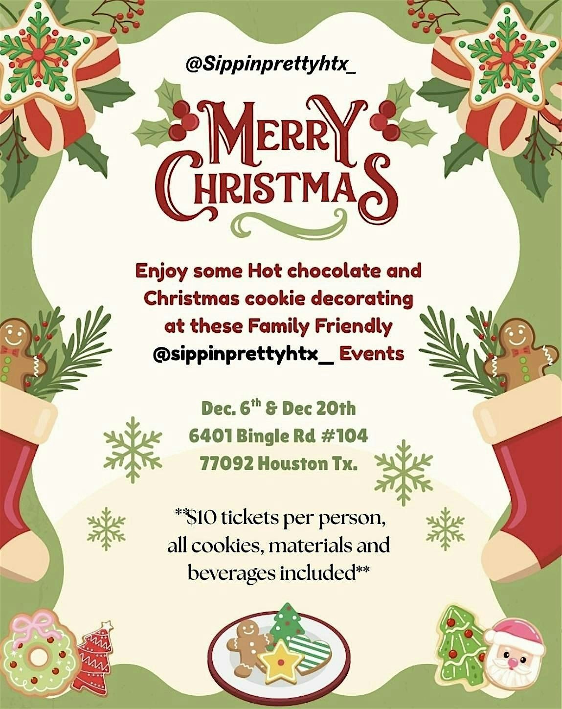 Sippin Pretty- Christmas Cookie Decorating Event