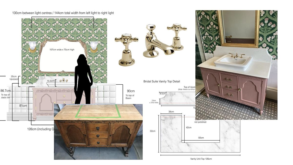 How to make a unique bathroom vanity by repurposing a piece of