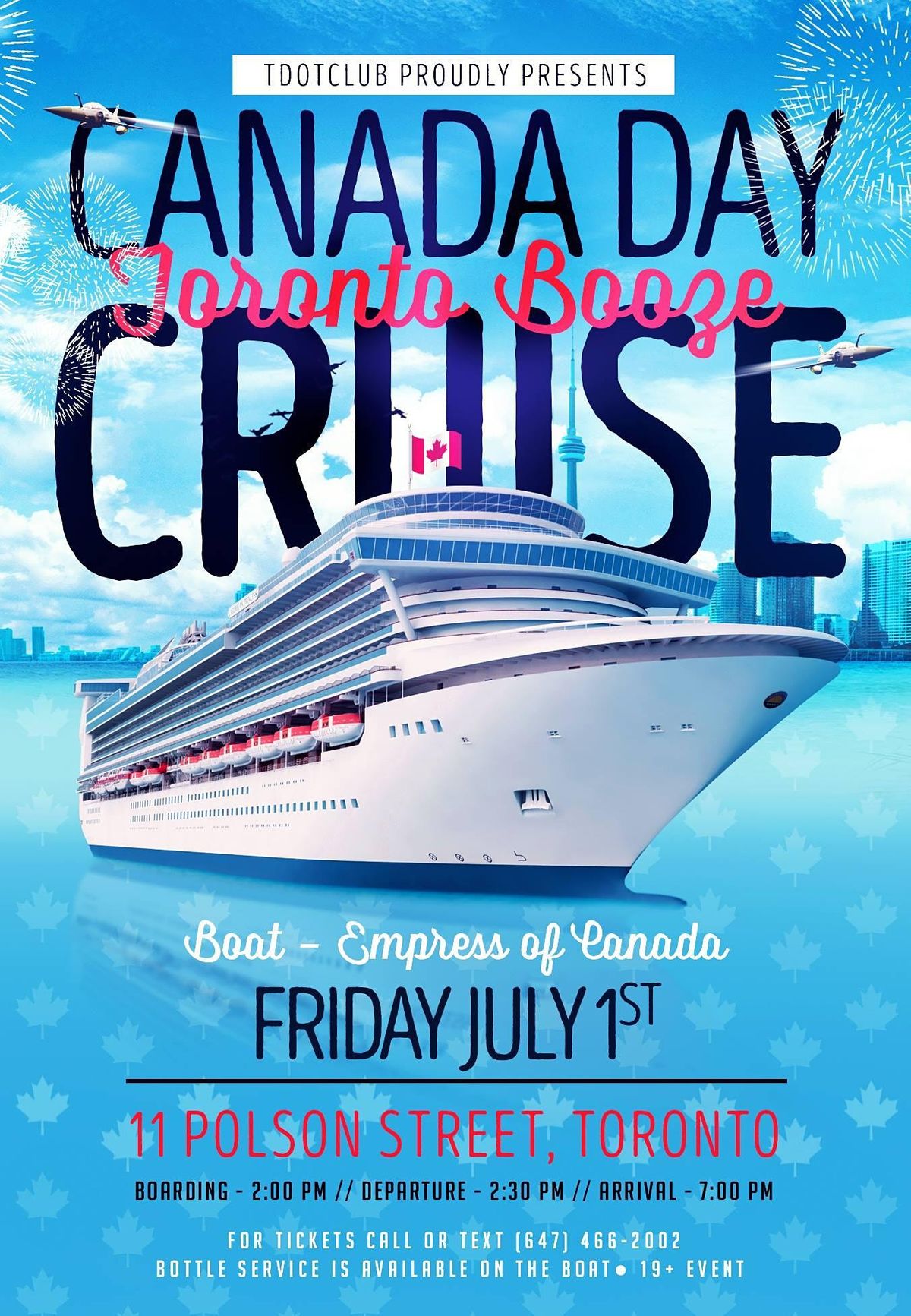 Toronto Canada Day Booze Cruise 2022 The Empress of Canada, Toronto