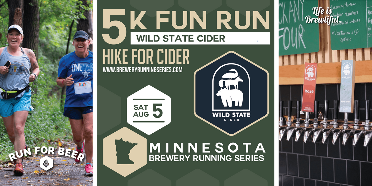 5k Trail / Hike x Wild State Cider 2023 MN Brewery Running Series