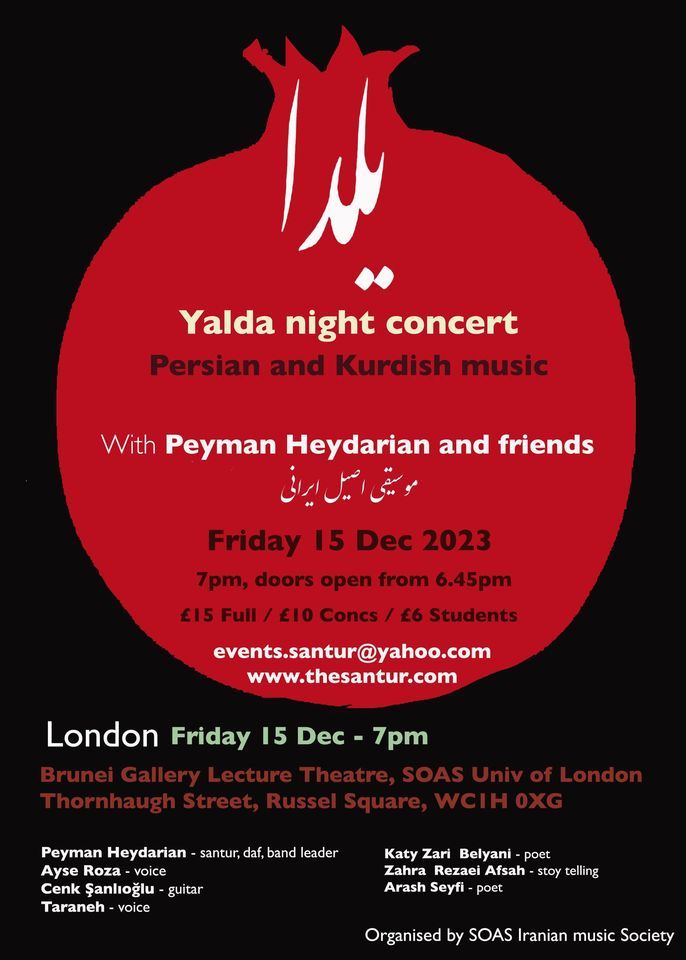 Yalda night concert 2023 at SOAS 