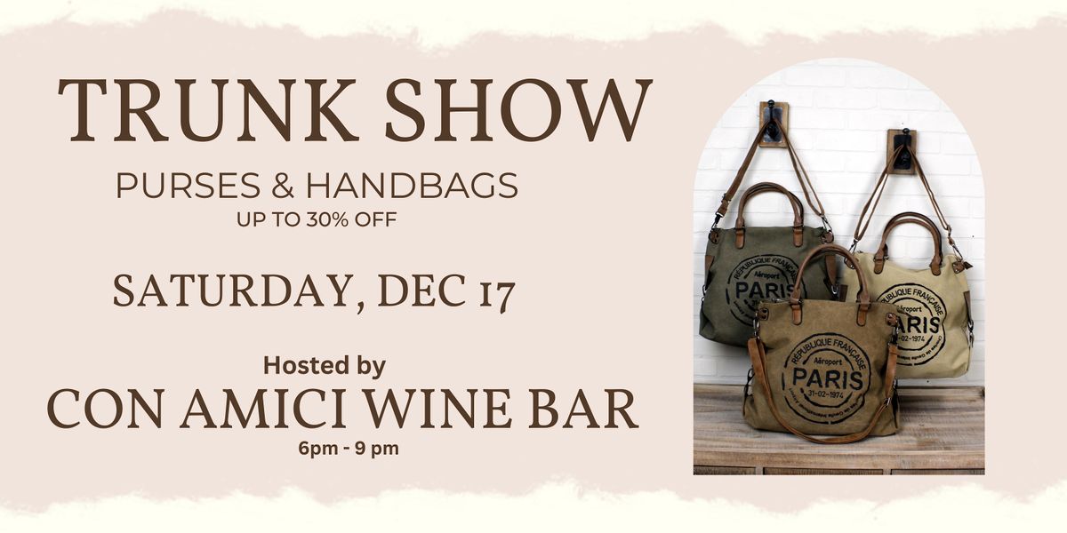 30 off Purses and Handbags Trunk Sale Con Amici Craft Bar, Baraboo