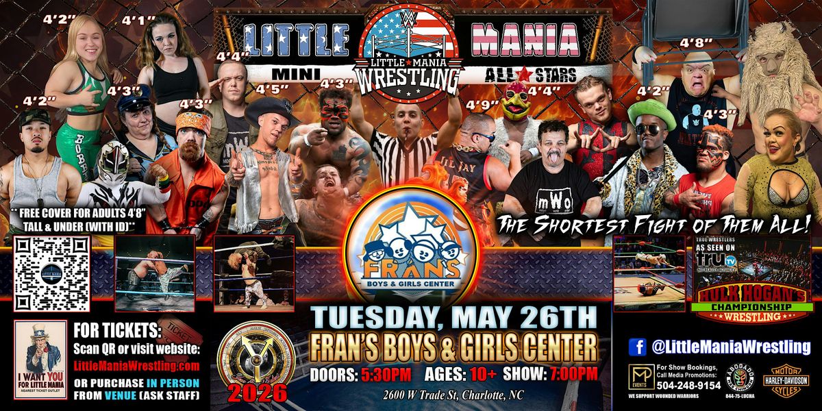 Charlotte, NC - Little Mania Mini Wrestling @ Fran's Boys & Girls Center