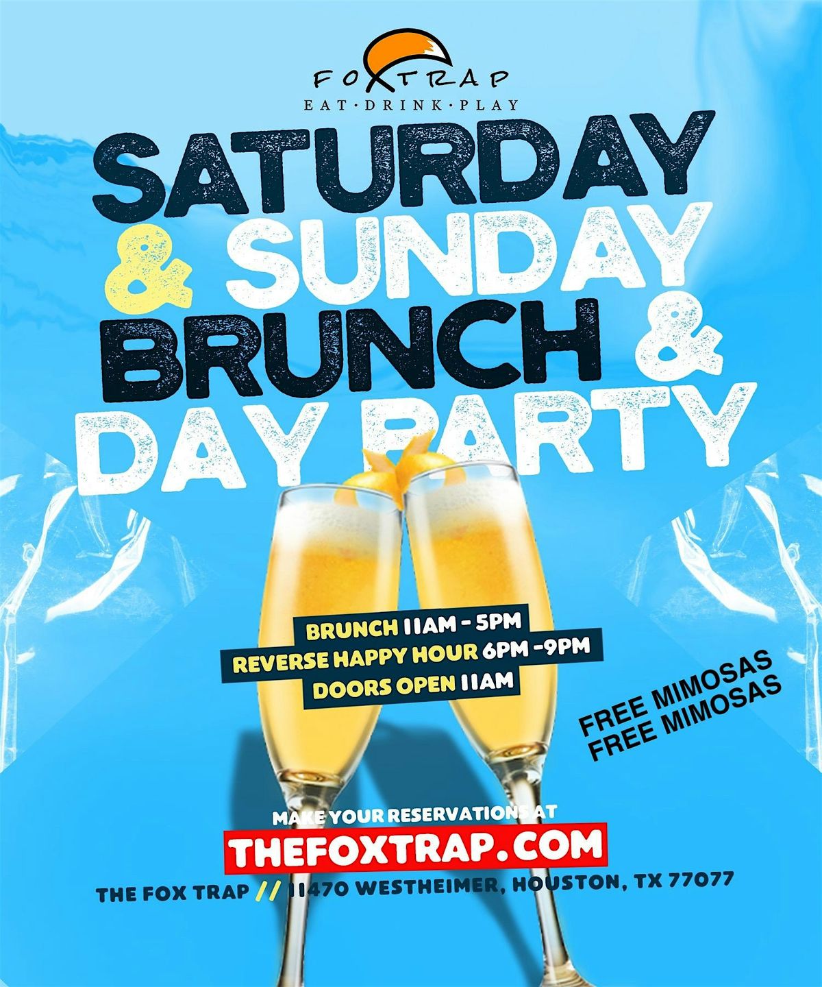 Free Mimosas! Sunday Brunch @ Fox Trap | Hookah | Happy Hour | Pool Tables